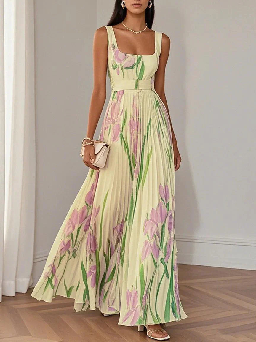 Sandrine - Robe Longue Femme Fleurie Élégante