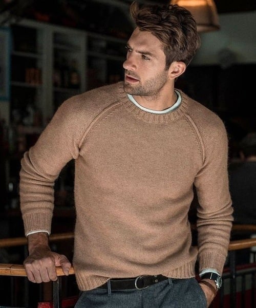 Léon - Pull Tricot Doux Décontracté Confort Homme
