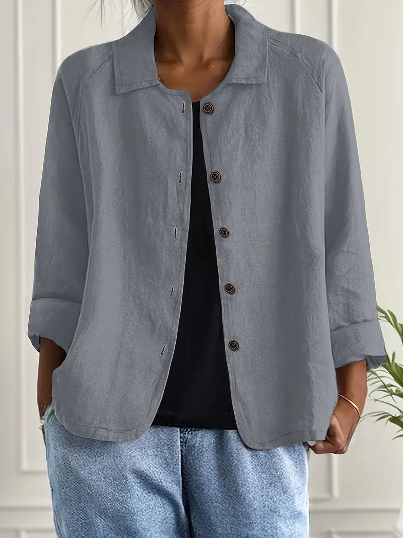 Estelle | Cardigan Élégant Classique Col Chemise