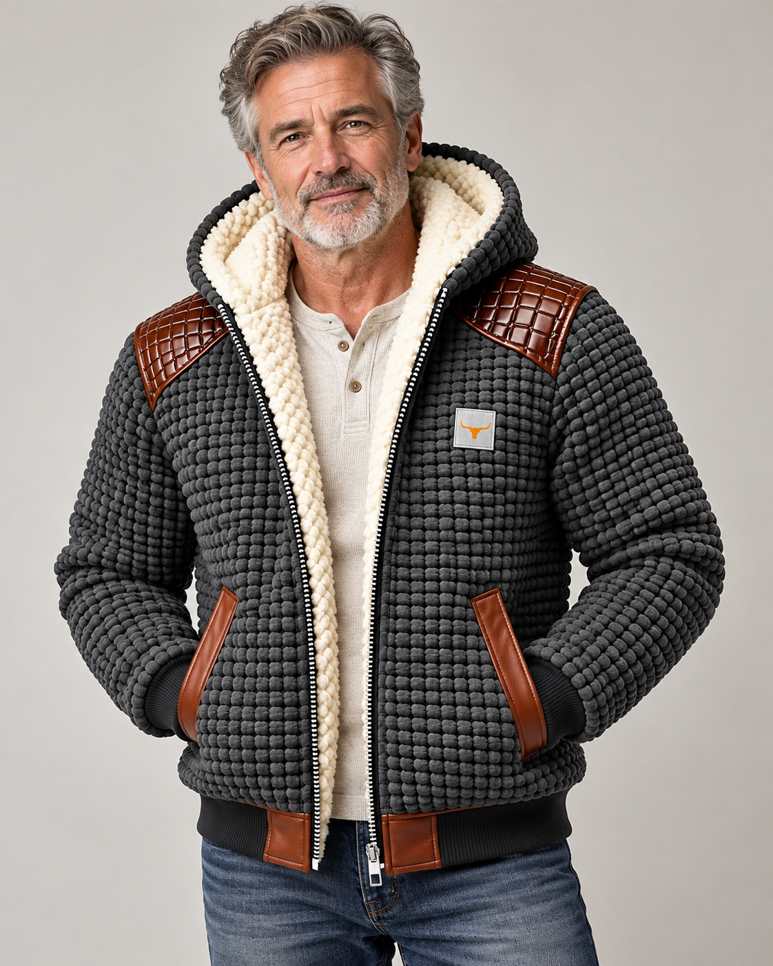Thierry - Veste Classique Gaufrée Teddy