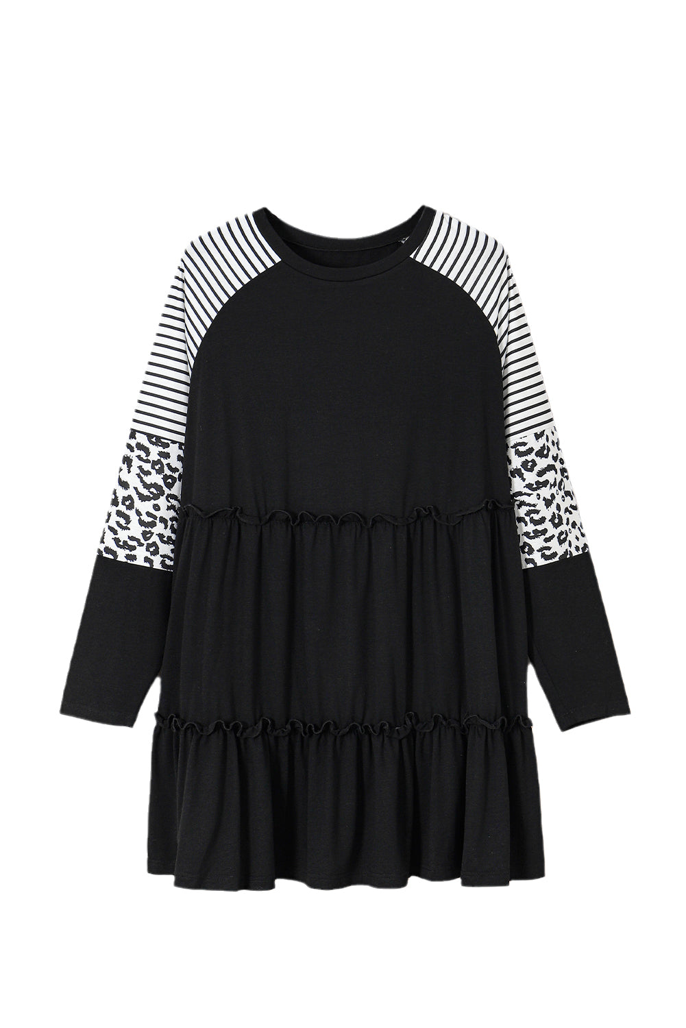 Brigitte - Robe oversize - Manches imprimé léopard, Volants, Femme