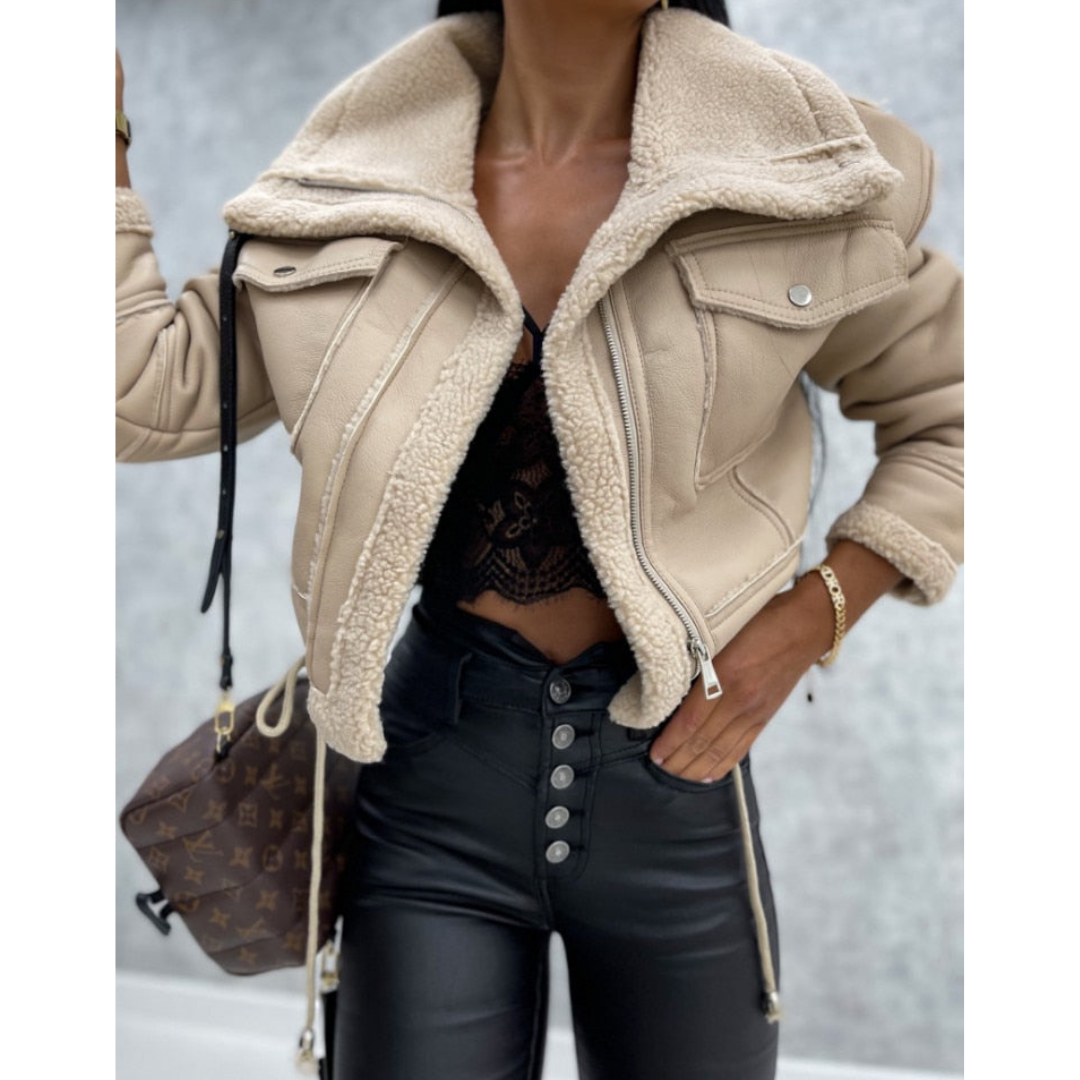 Sarah - Veste aviateur femme courte