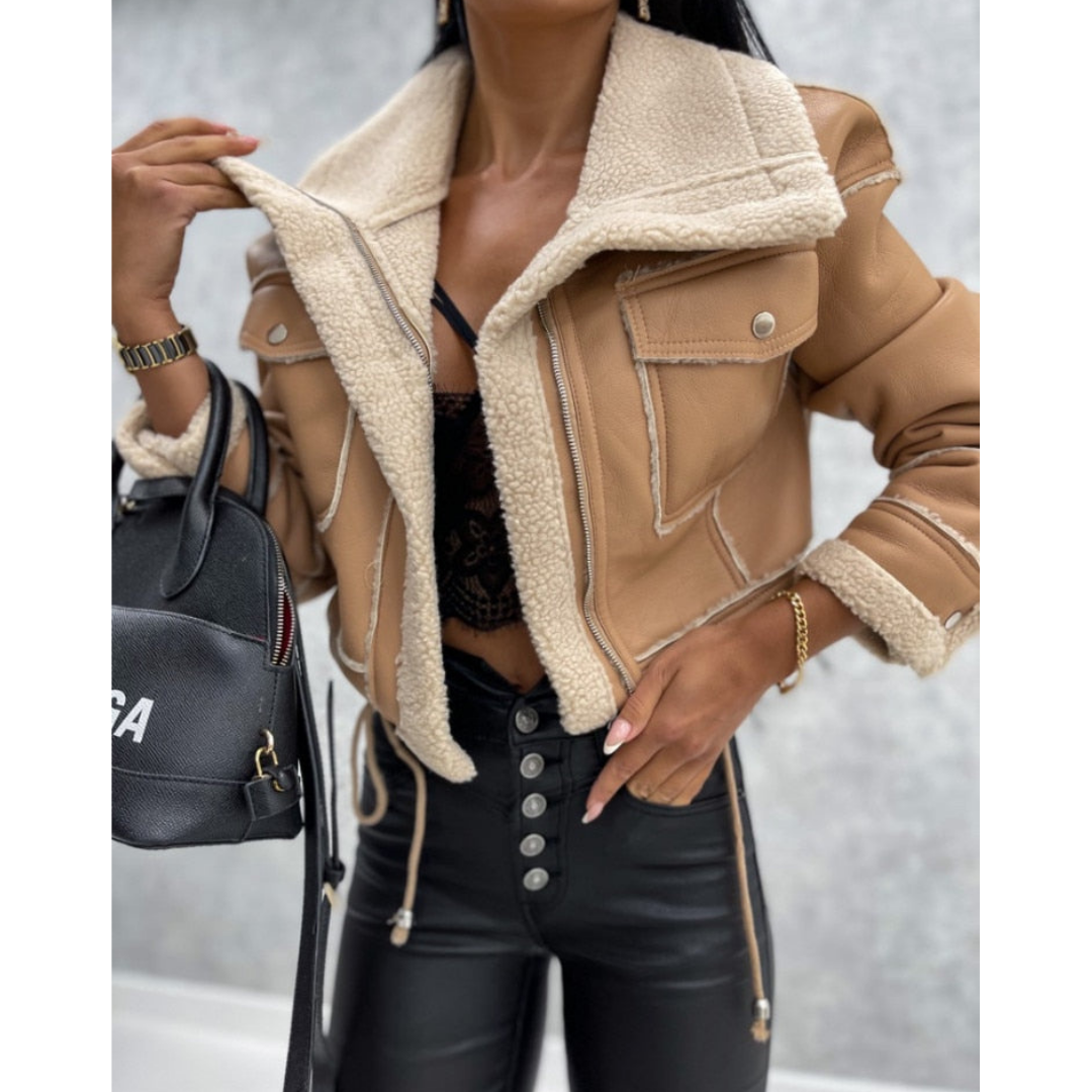 Sarah - Veste aviateur femme courte