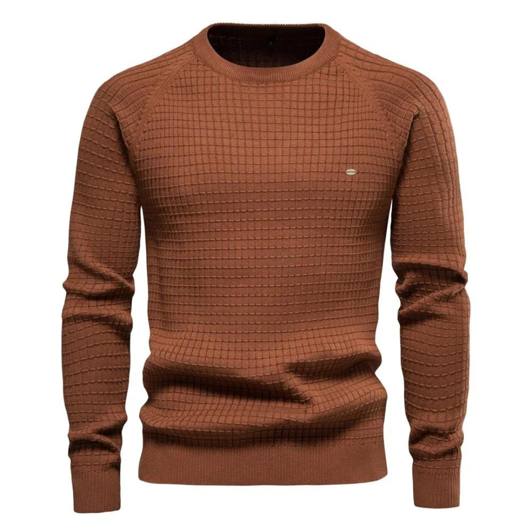Léon - Pull Col Rond Classique Coupe Intemporelle Homme