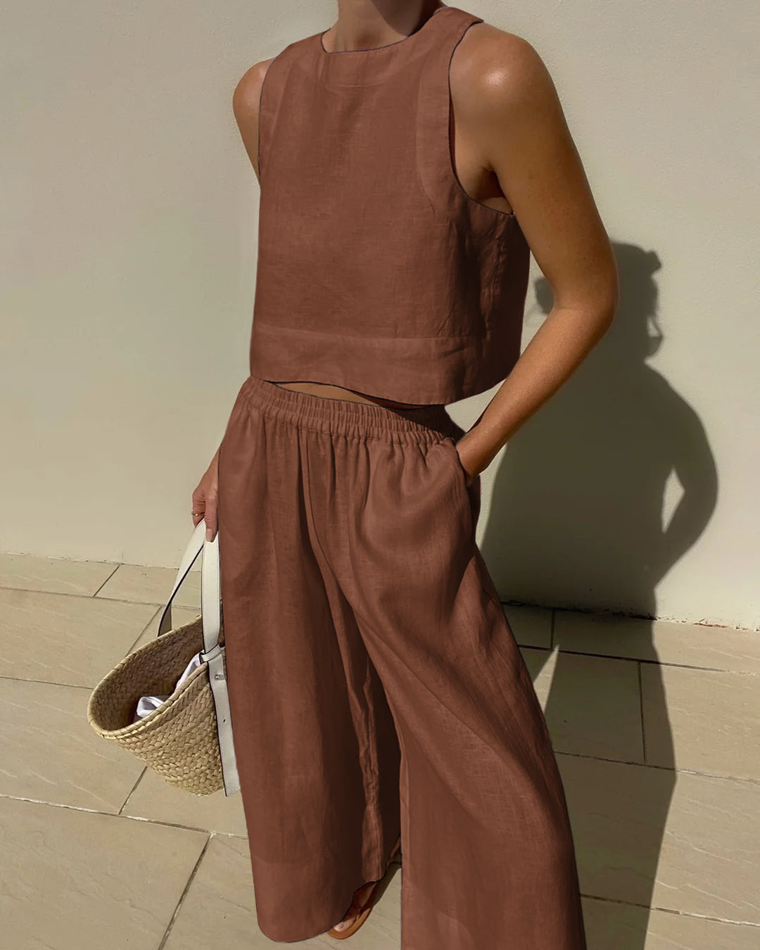Éléonore - Maxi-robe col V - Finitions délicates, Coton doux - Femme