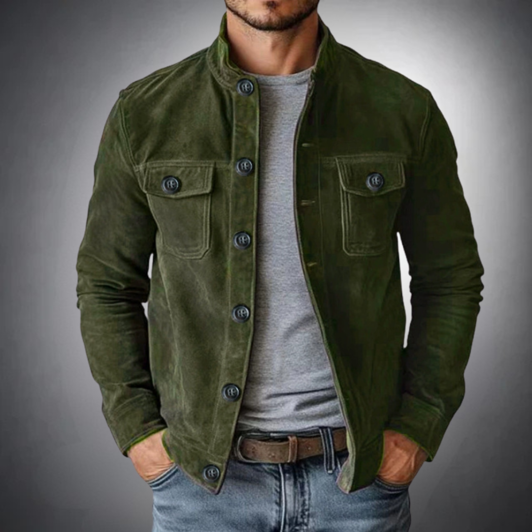 Philippe - Veste Élégante Daim Col Chemise