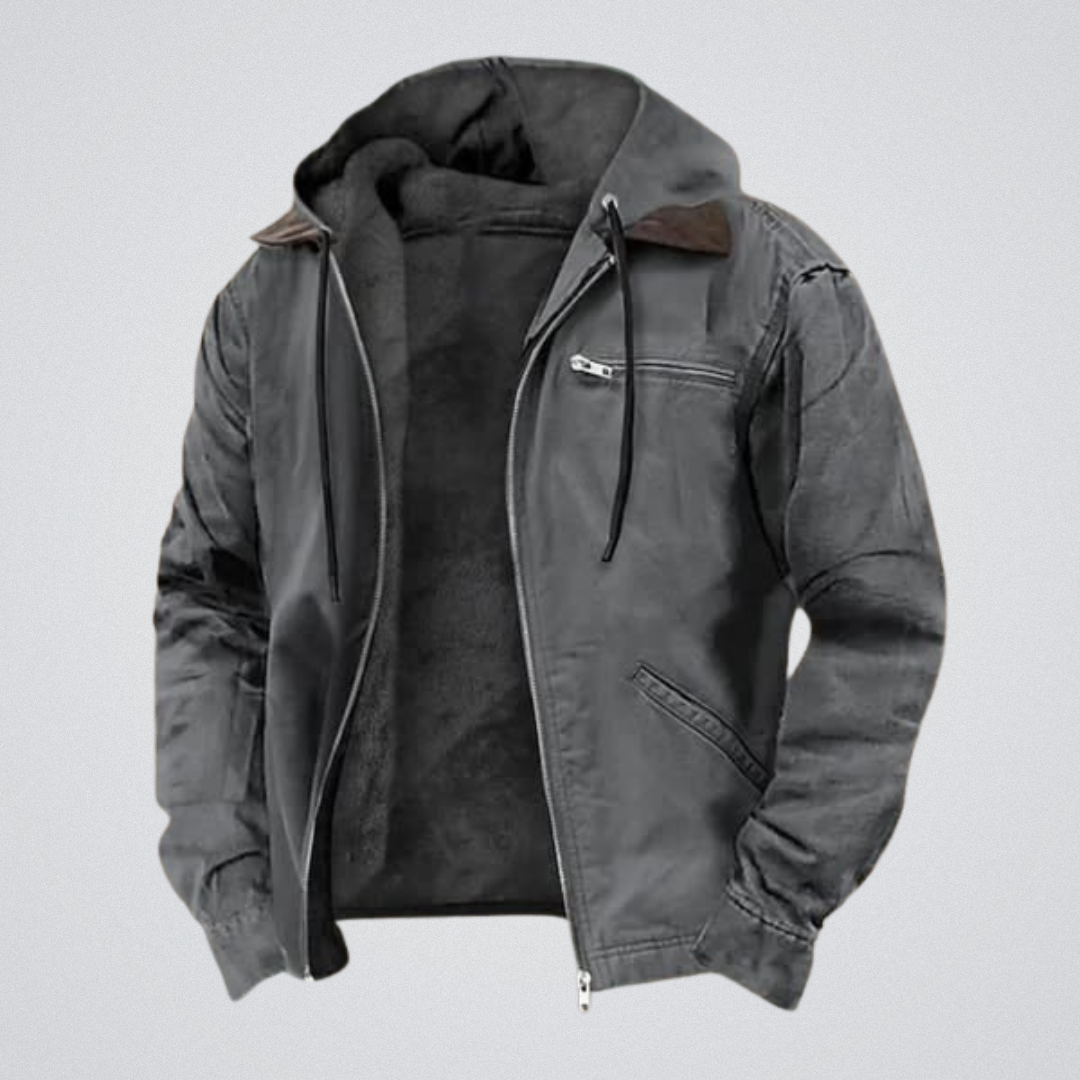 Olivier - Veste Intemporelle Utilitaire Doublée à Capuche