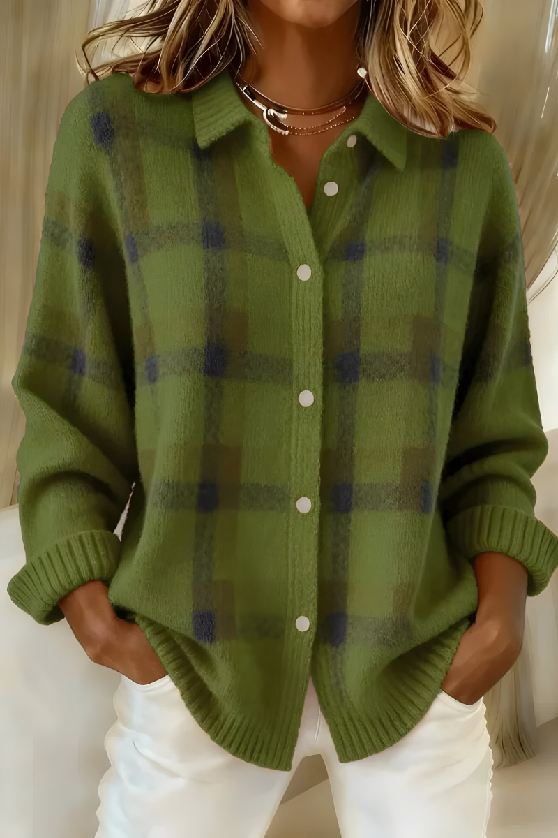Sophie - Cardigan Chic Écossais Oversize