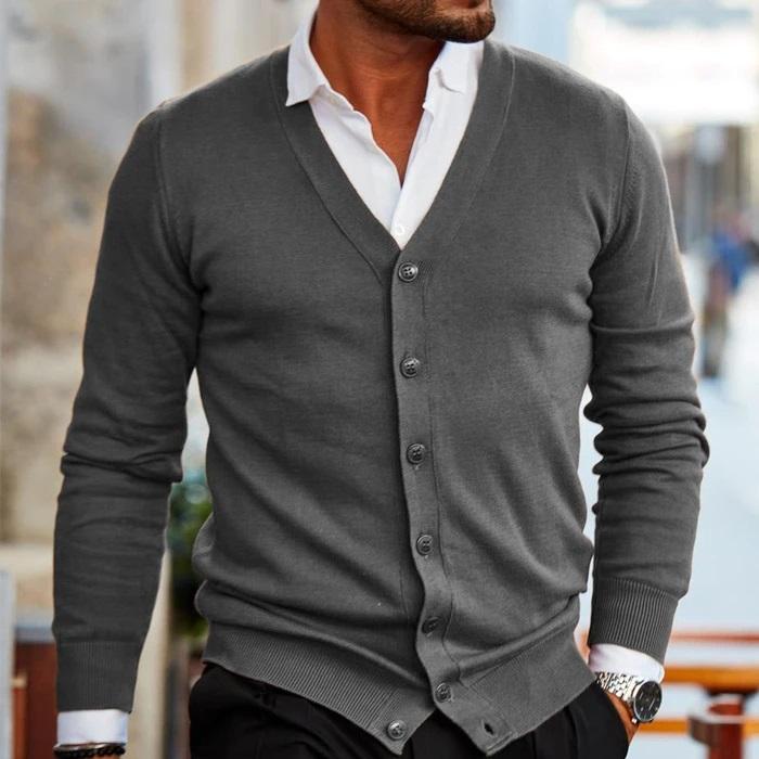 Cédric | Cardigan Classique Boutonné Col V