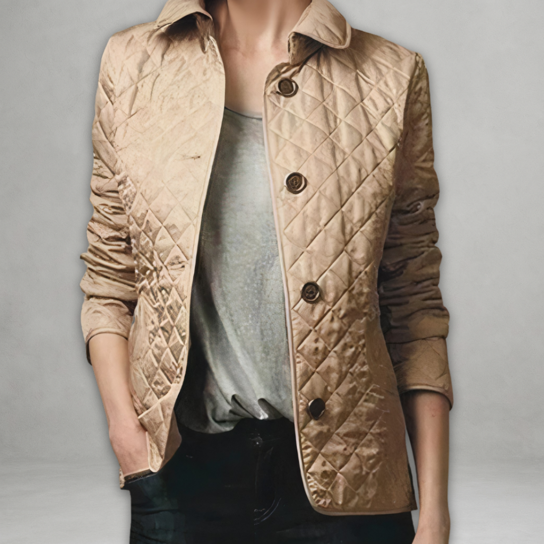 Camille - Veste Élégante Matelassée Col Chemise
