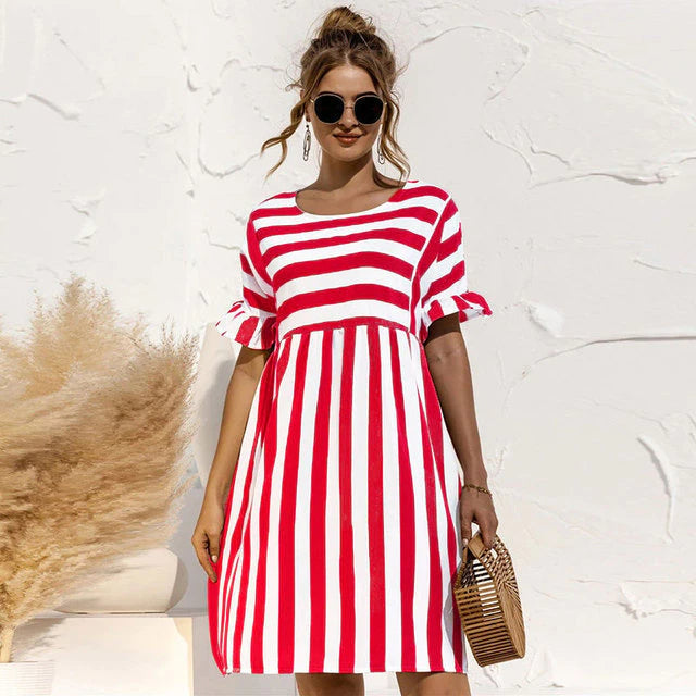 Stéphanie - Robe Rayée Chic