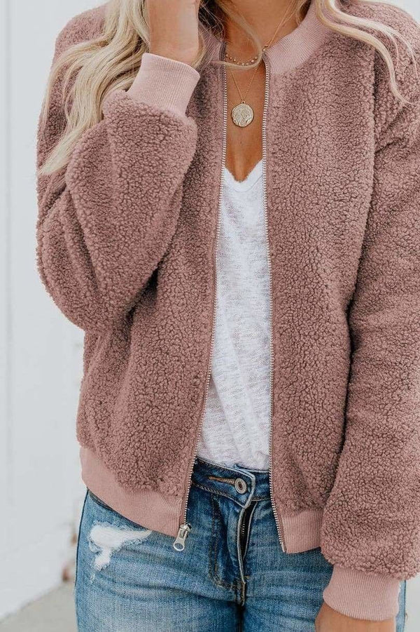 Odile - Veste bomber teddy femme