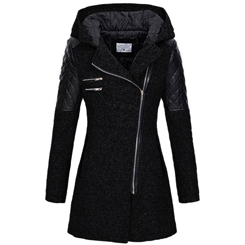 Aurélie - Manteau Élégant Zippé Capuche