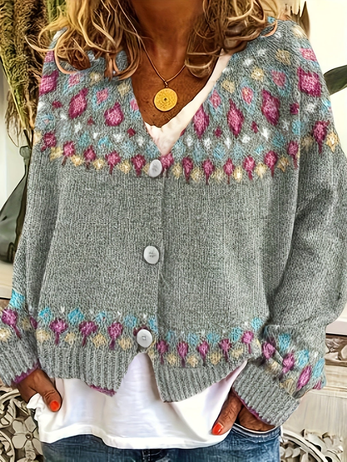 Chloé - Cardigan Féminin Vintage Fleuri