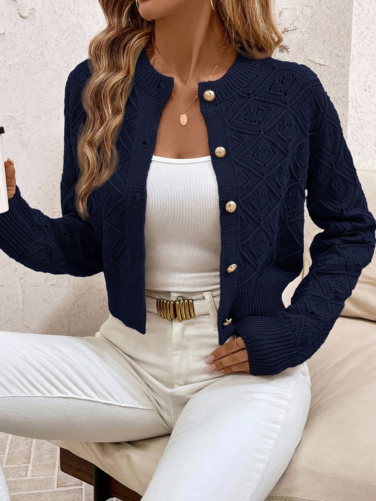Isabelle - Cardigan Chic Ajouré Boutonné