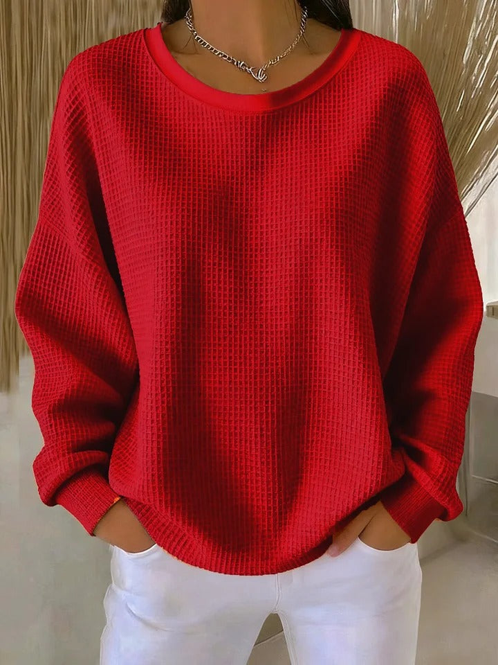 Claire | Pull Élégant Col Rond Maille