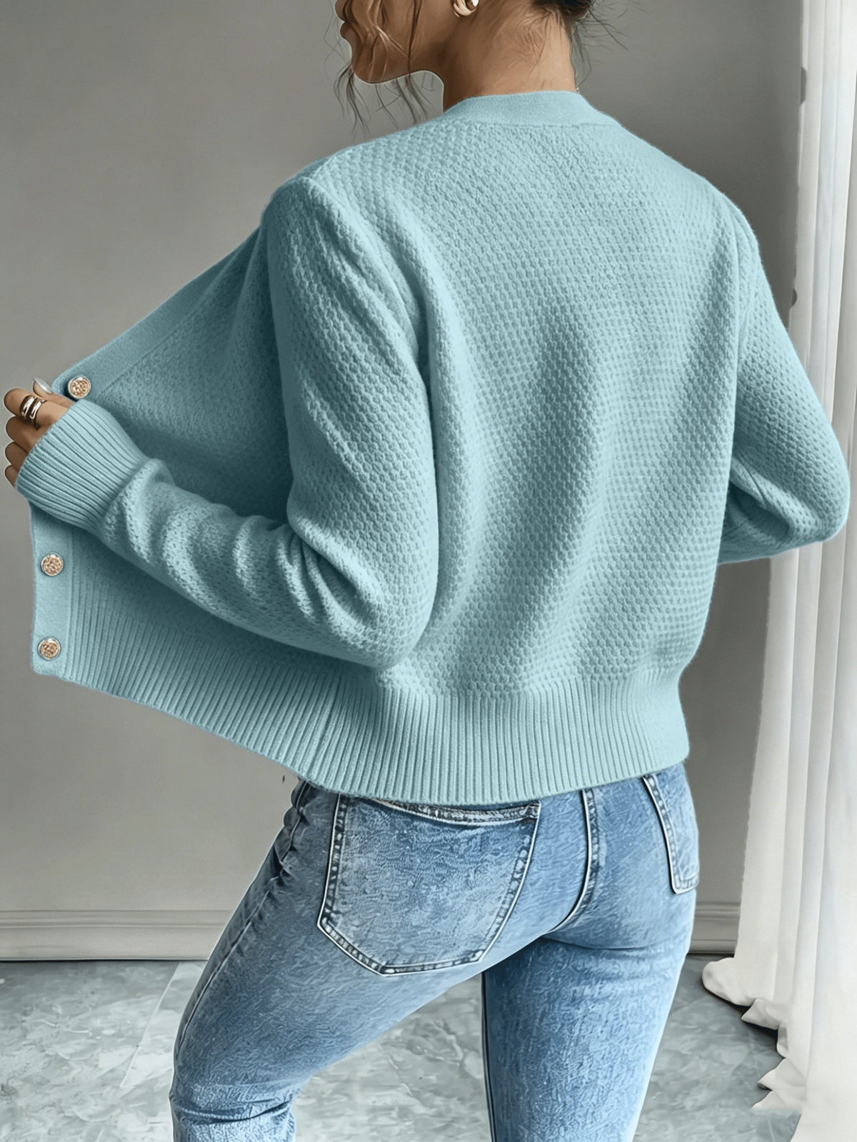 Christine - Cardigan Élégant Torsadé Boutonné