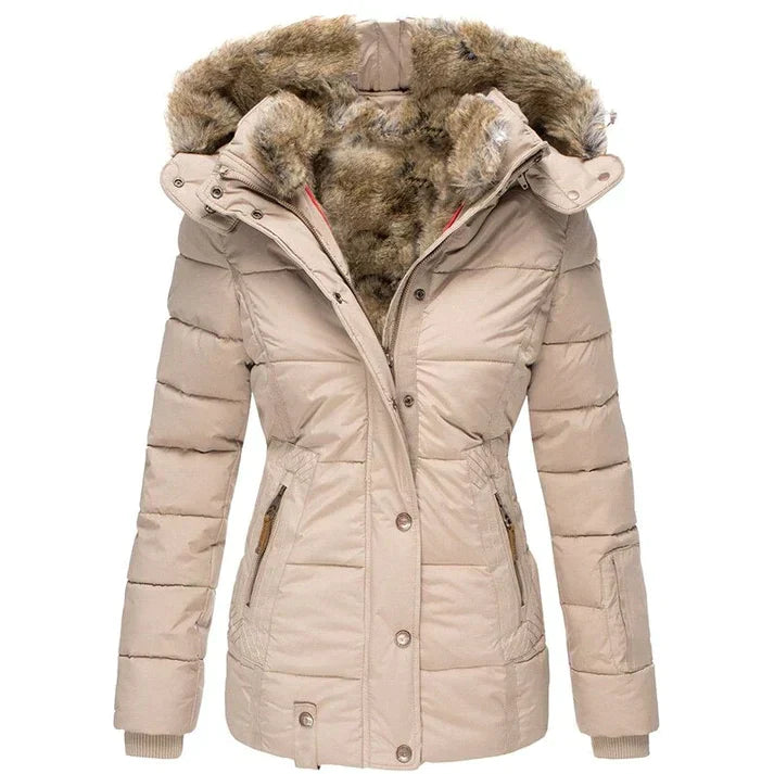 Karine - Doudoune Chic Doublée à Capuche