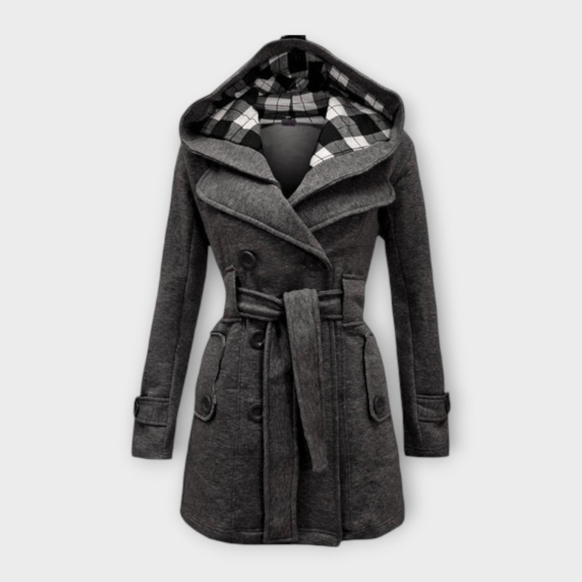 Léa | Manteau Élégant Laine à Capuche