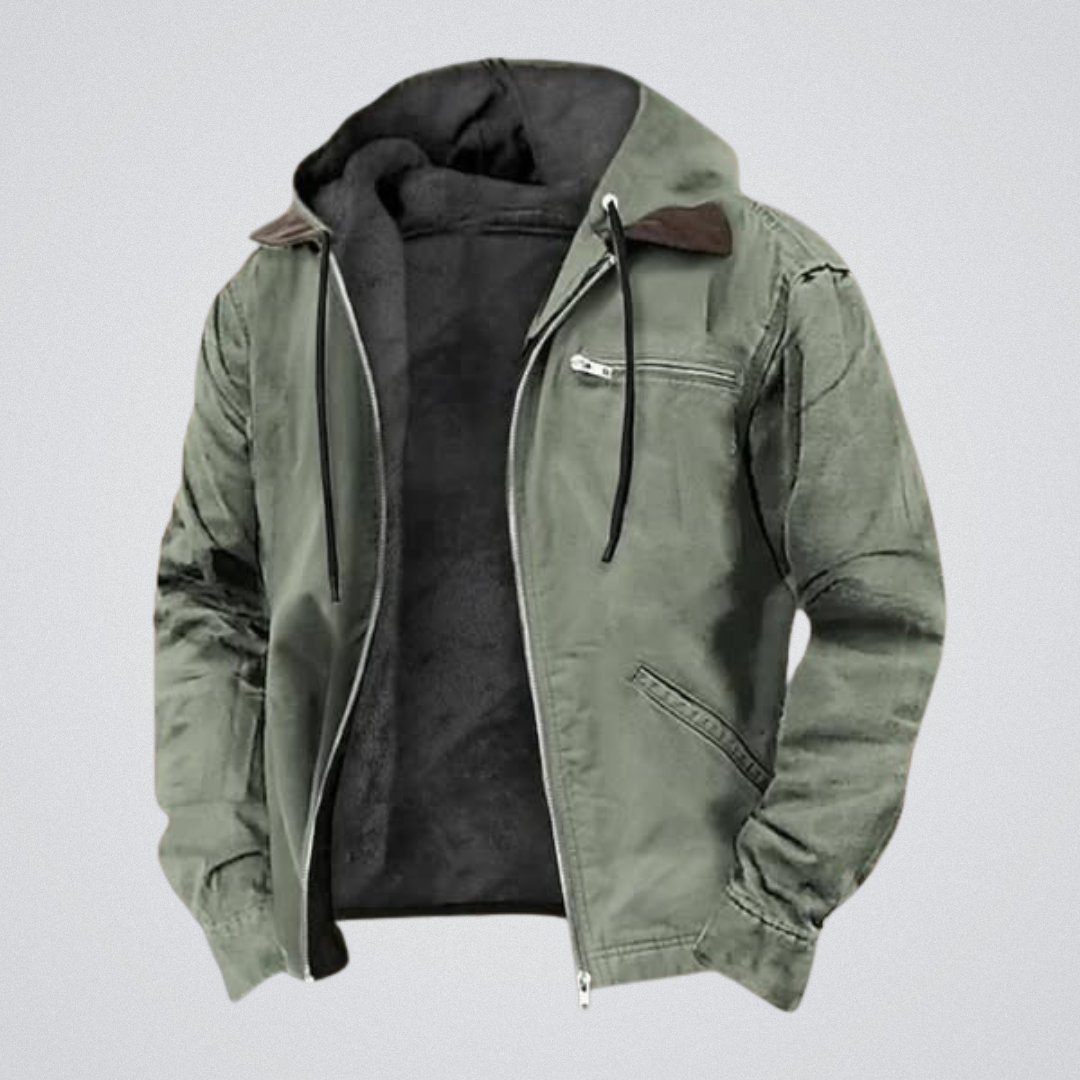 Olivier - Veste Intemporelle Utilitaire Doublée à Capuche