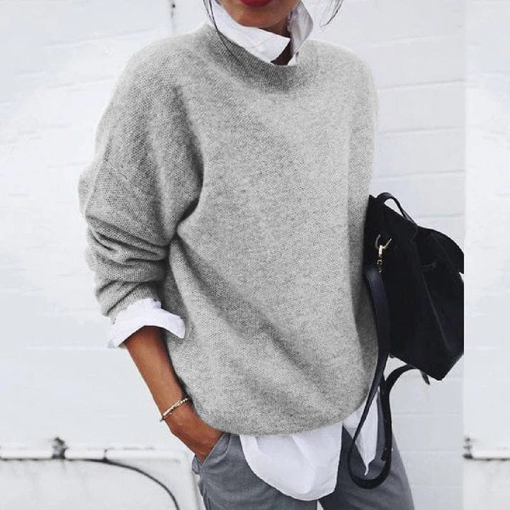 Camille - Pull Élégant Oversize Col Montant