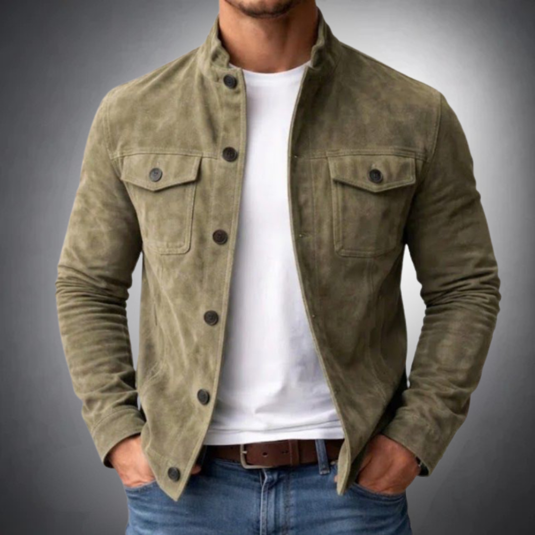 Philippe - Veste Élégante Daim Col Chemise