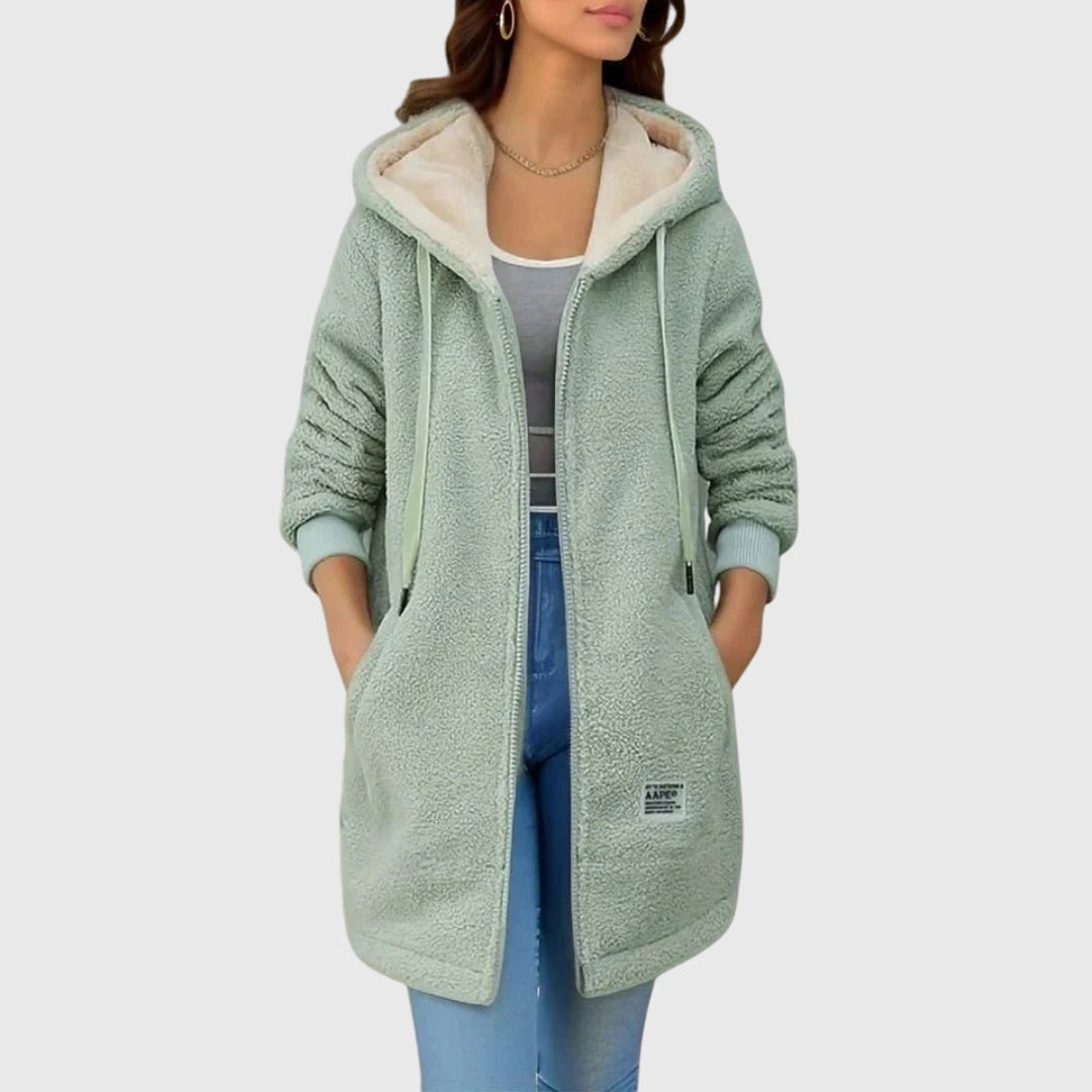 Sylvie - Manteau Élégant Sherpa Capuche