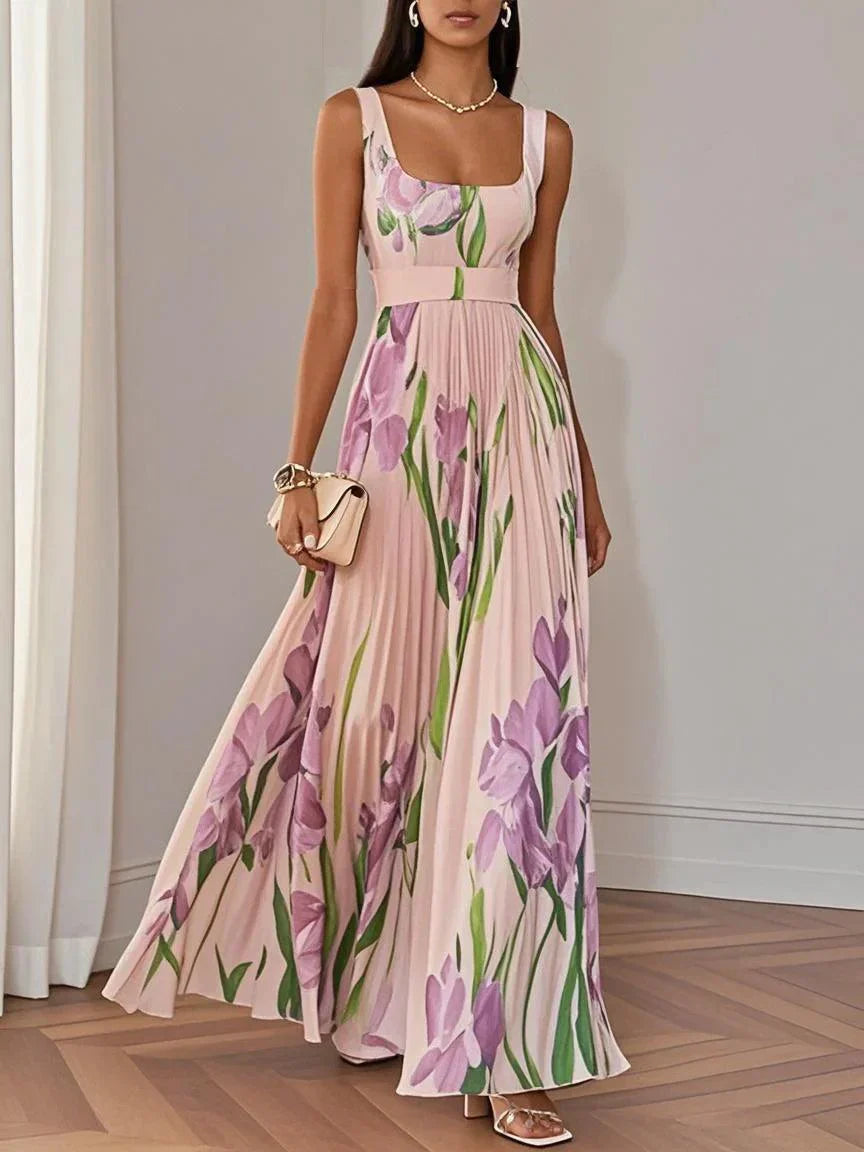 Sandrine - Robe Longue Femme Fleurie Élégante
