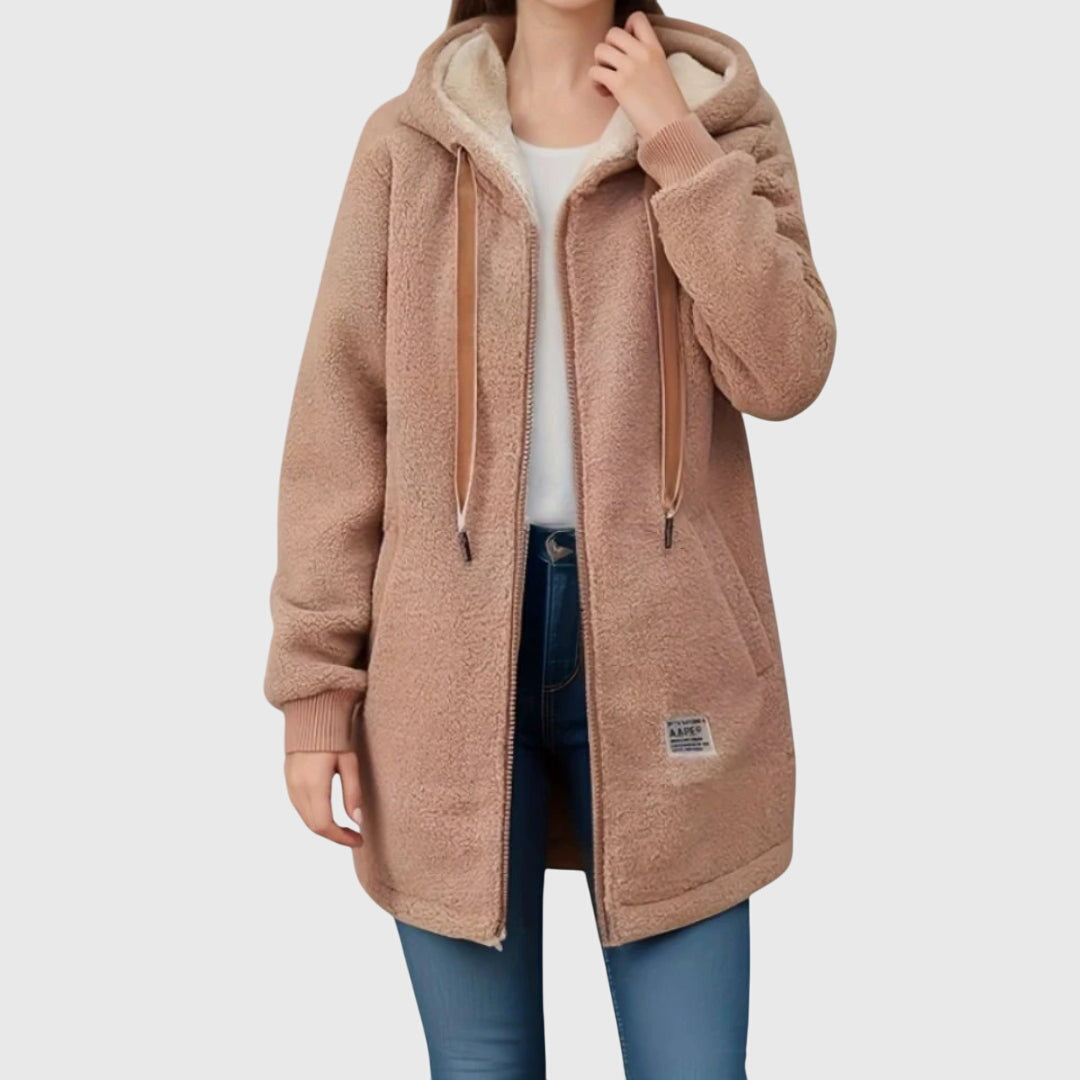 Sylvie - Manteau Élégant Sherpa Capuche