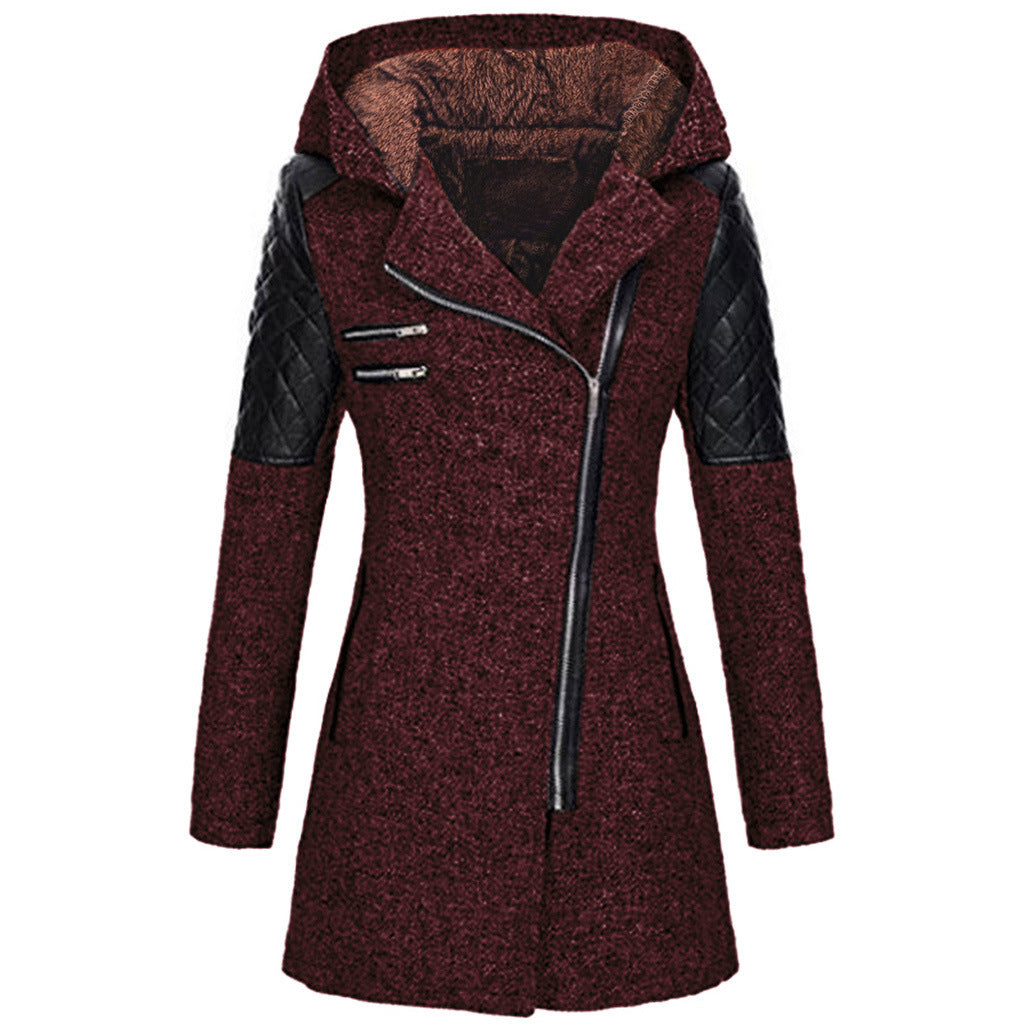 Aurélie - Manteau Élégant Zippé Capuche