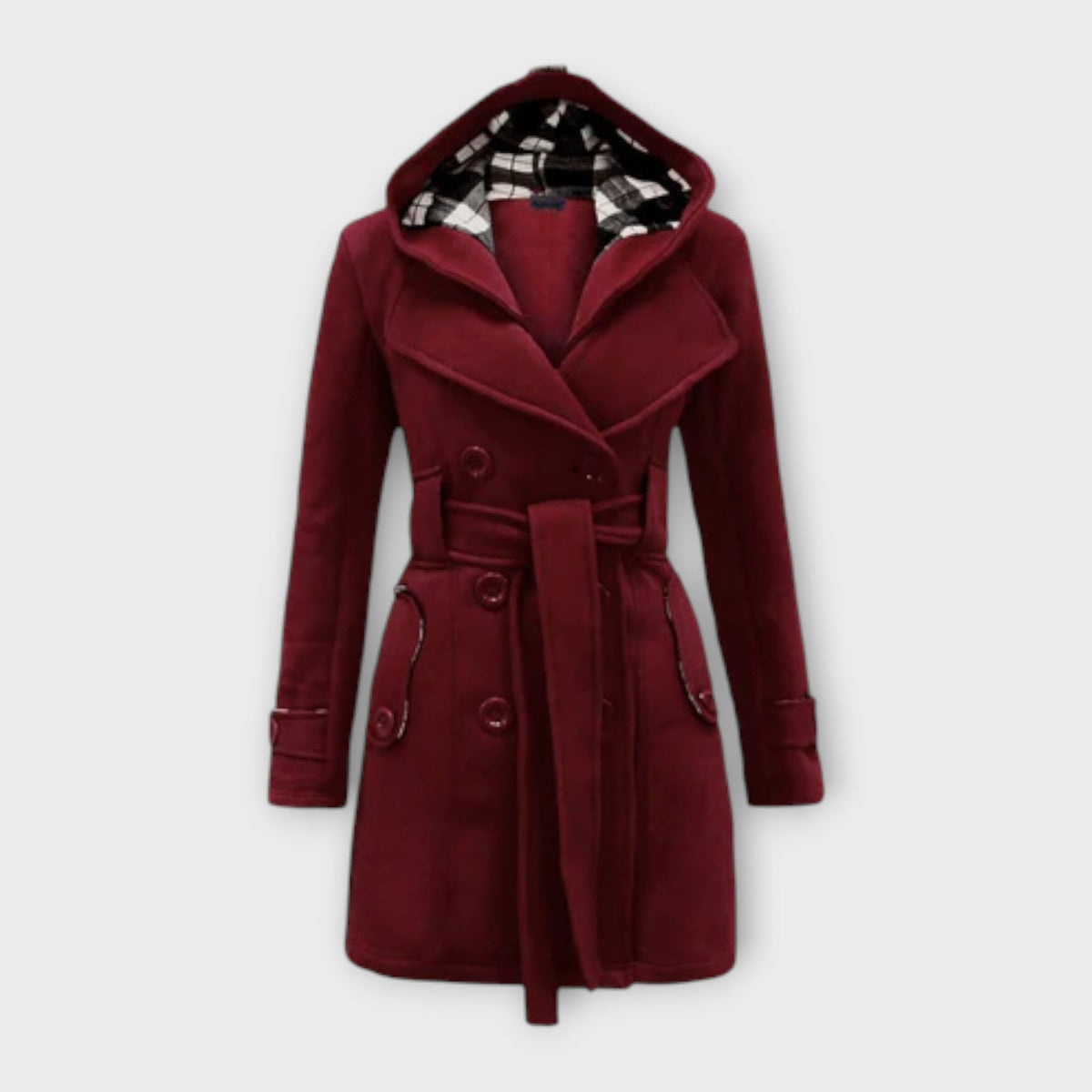 Léa | Manteau Élégant Laine à Capuche