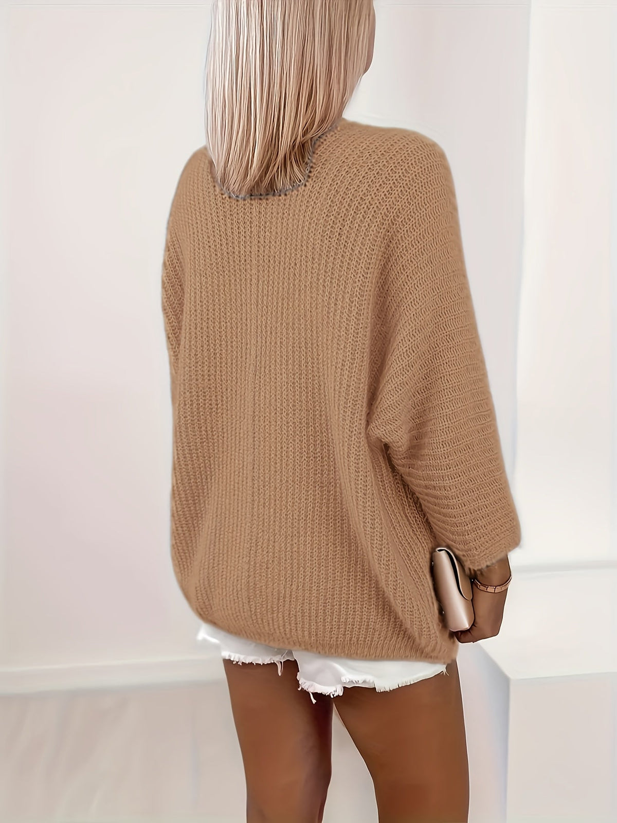 Nathalie - Cardigan Élégant Oversize Grosse Maille