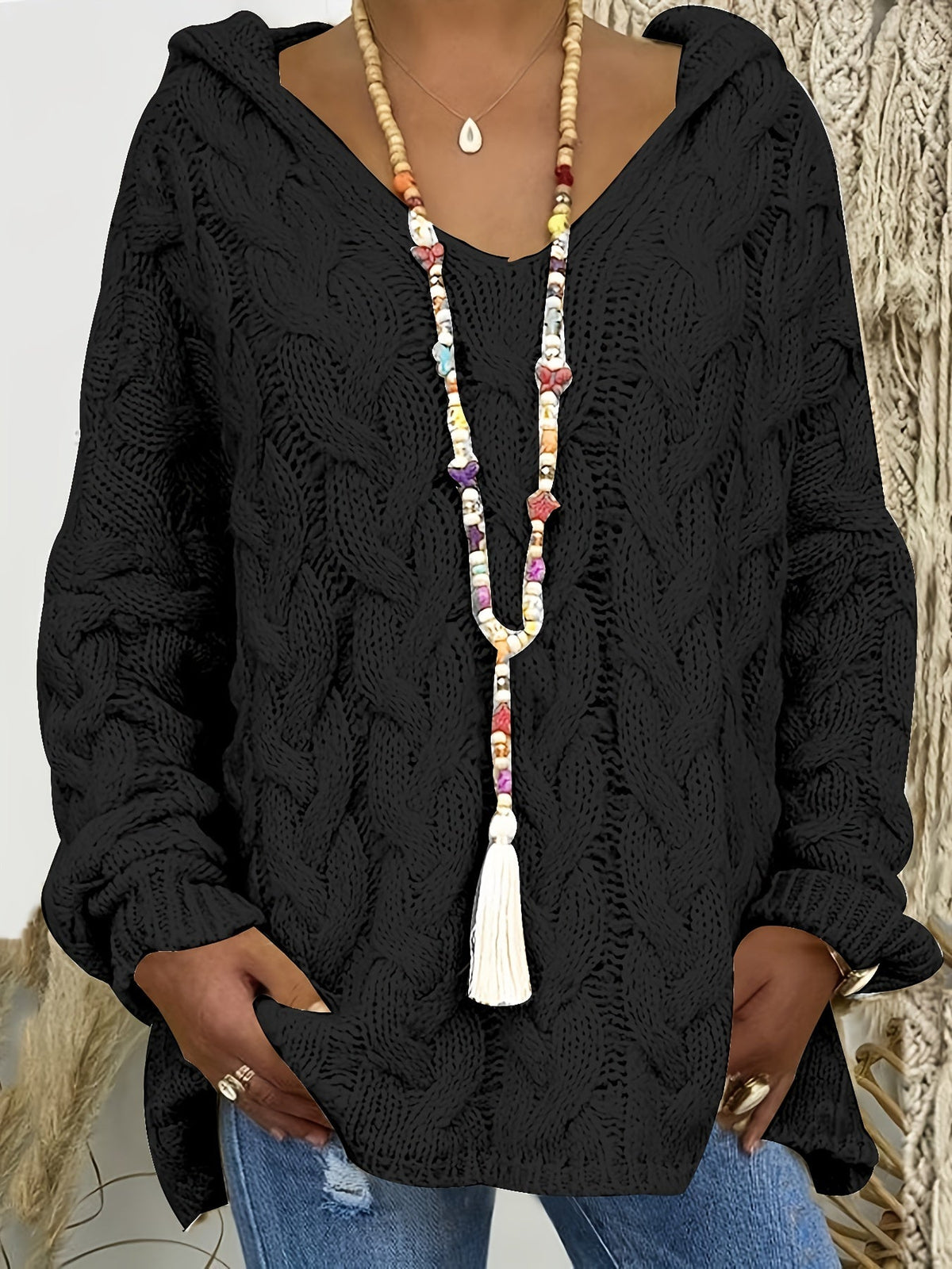 Sylvie - Pull Élégant Grosse Maille Col V