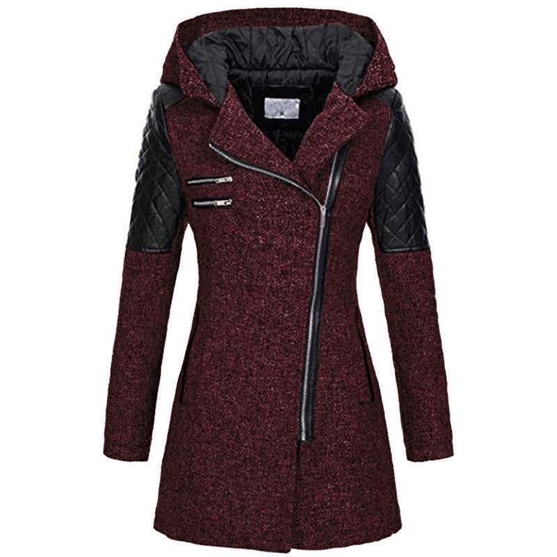 Aurélie - Manteau Élégant Zippé Capuche