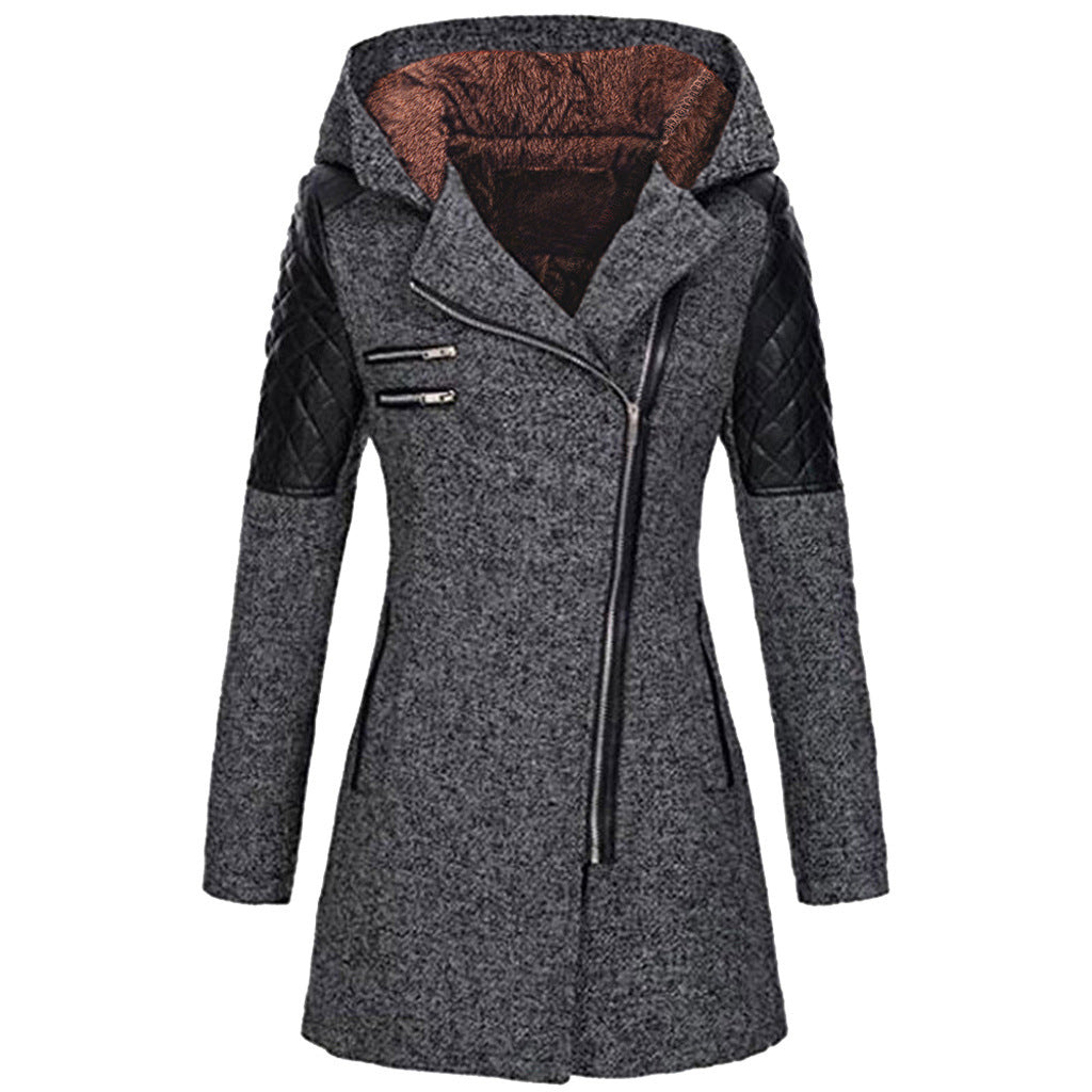 Aurélie - Manteau Élégant Zippé Capuche