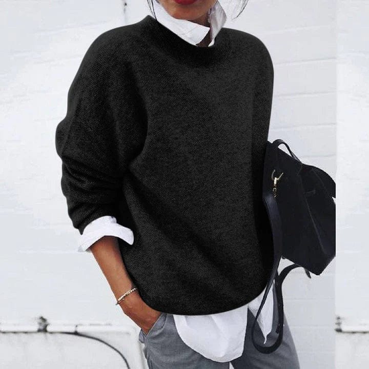 Camille - Pull Élégant Oversize Col Montant