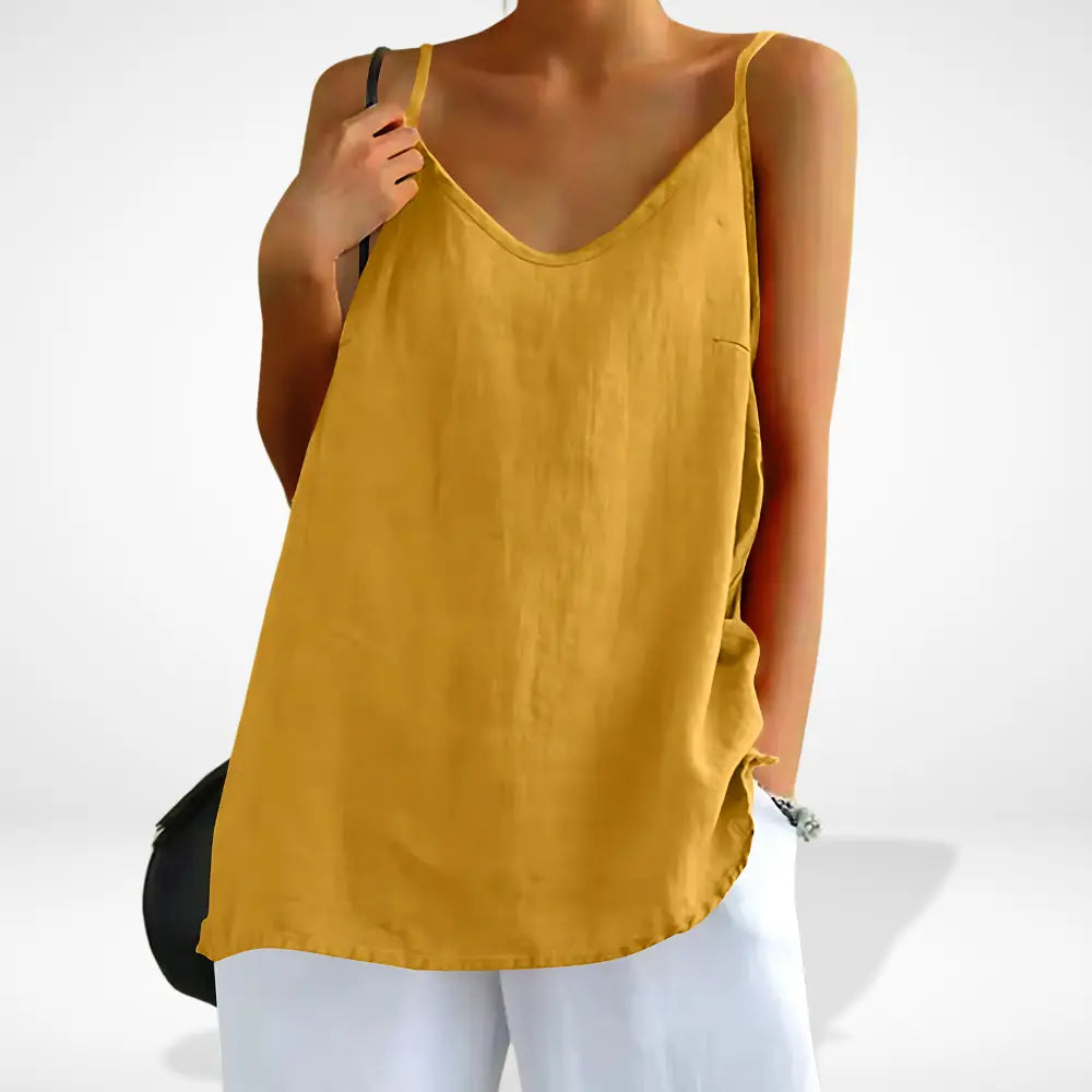 Zara - Débardeur Femme en Lin à Bretelles Fines