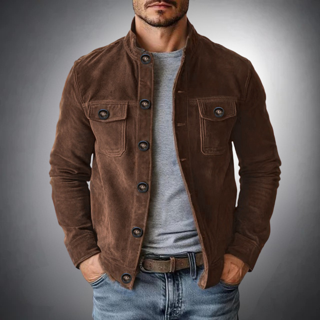Philippe - Veste Élégante Daim Col Chemise