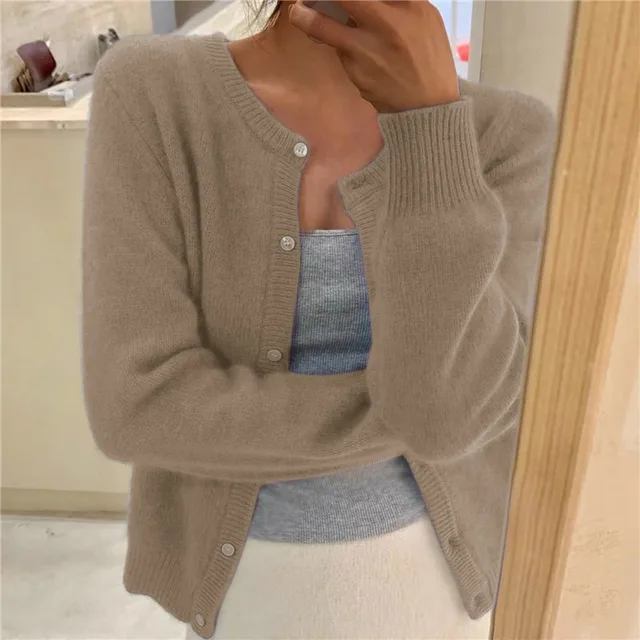 Céline - Gilet Élégant Col Rond Boutonné
