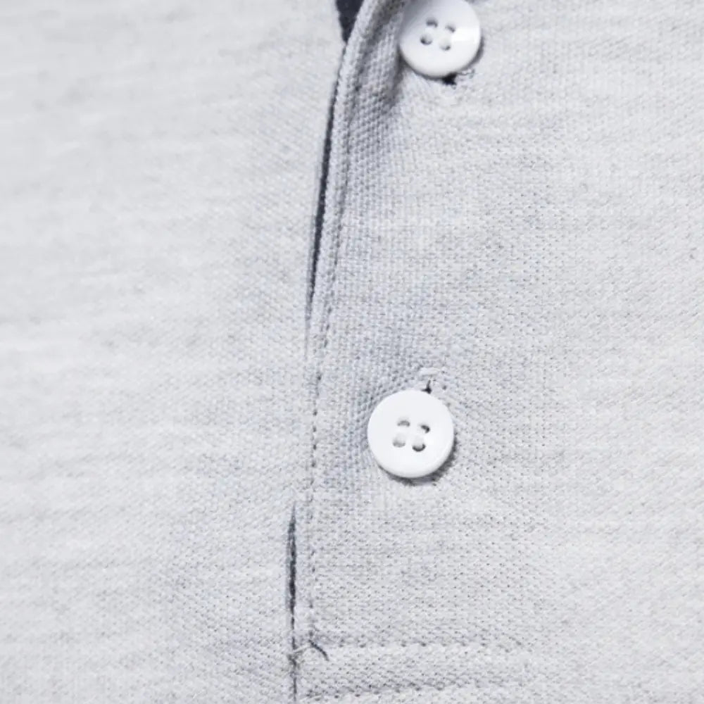 Laurent - Polo Homme Manches Longues Col Contrasté