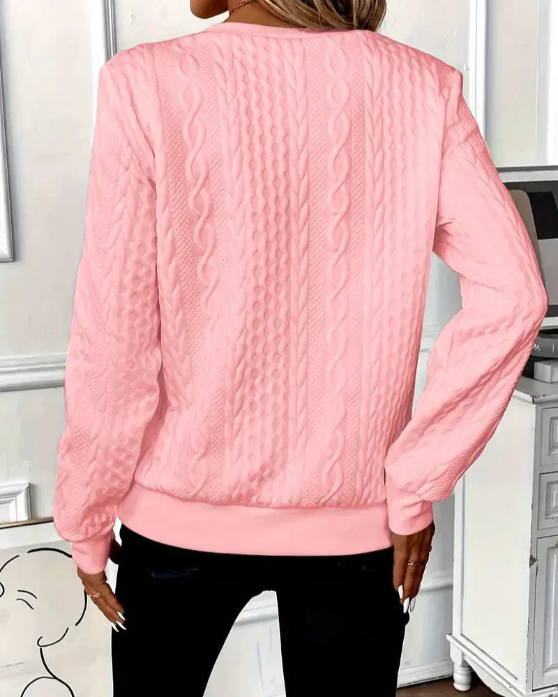 Sylvie - Pull Élégant Torsadé Col Zippé