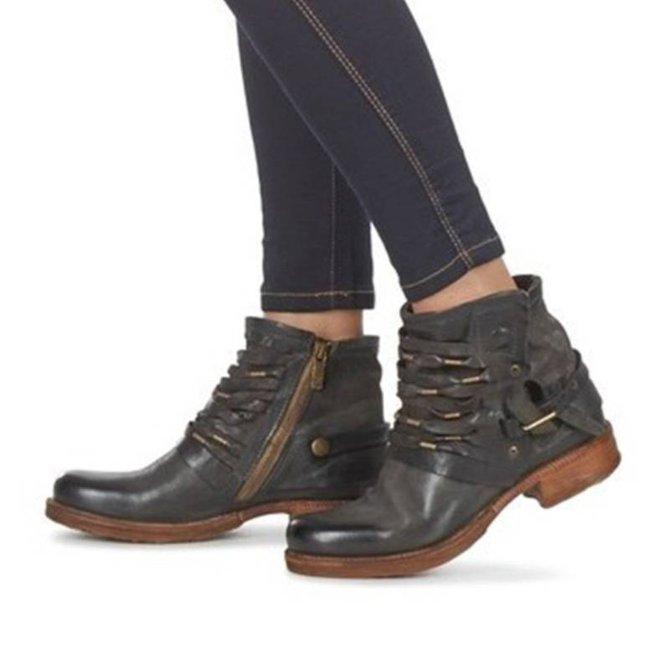 Marielle - Bottines rétro - Talon bloc, Style vintage - Femme