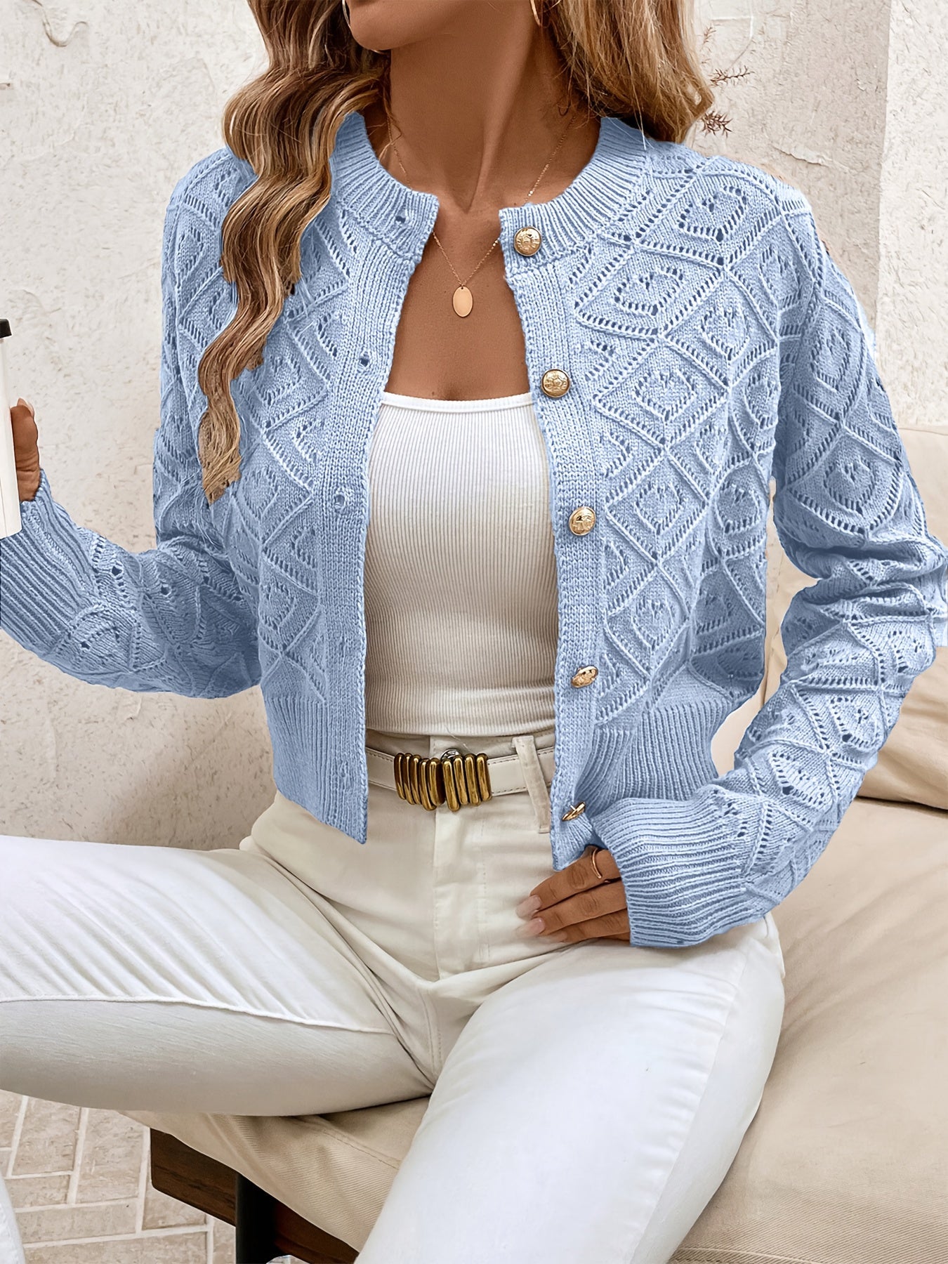 Isabelle - Cardigan Chic Ajouré Boutonné