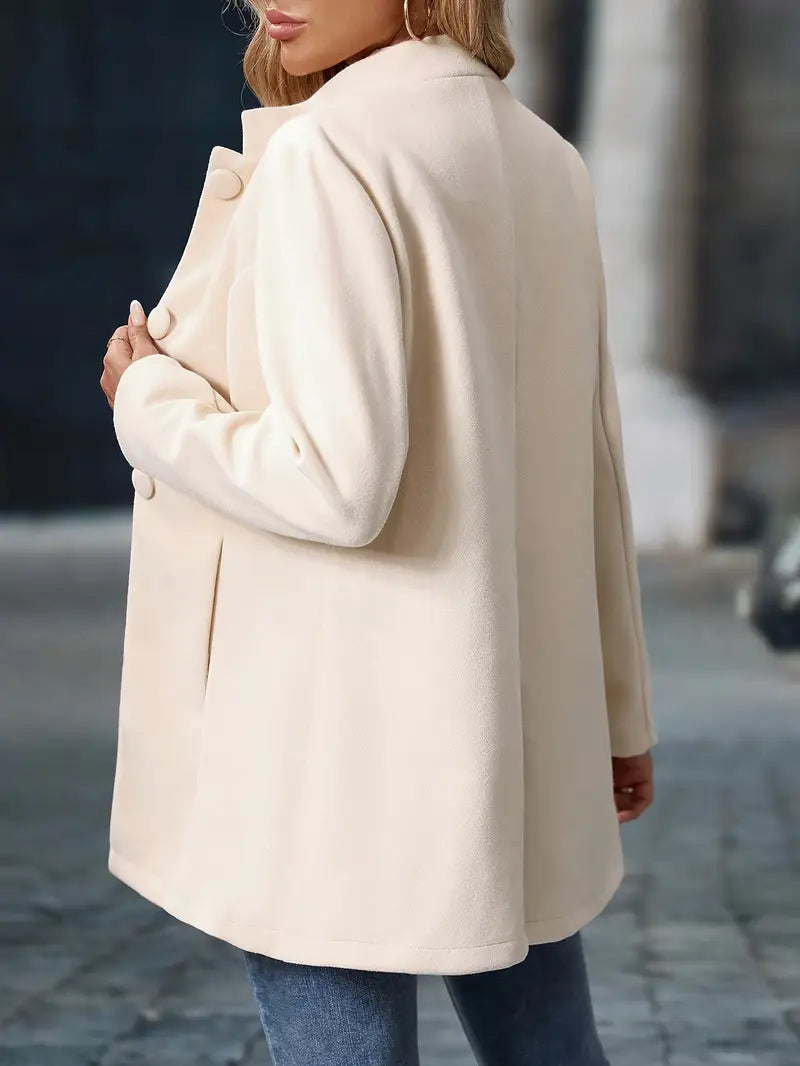 Isabelle - Veste Élégante Boutonnée Col Montant