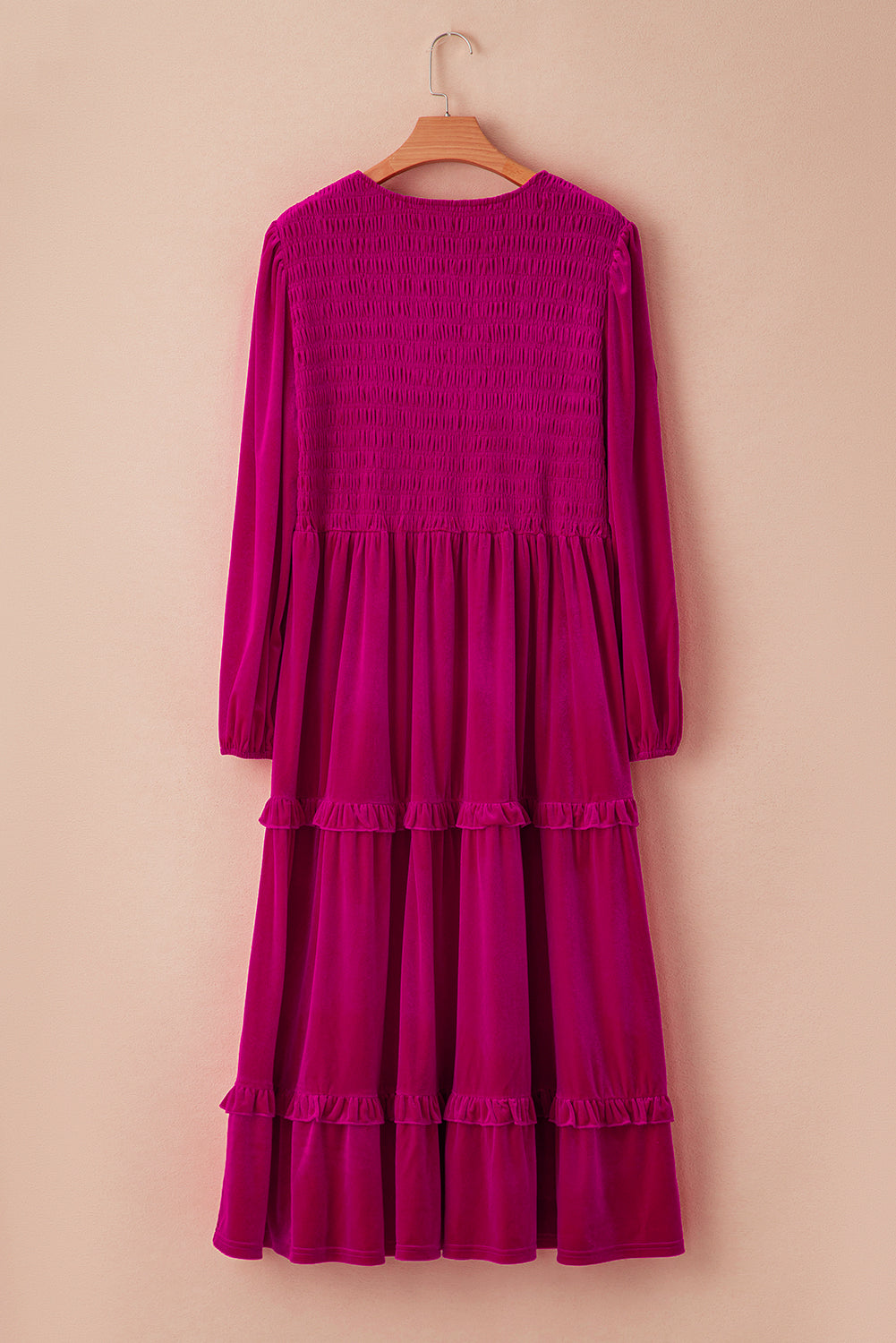 Delphine - Robe maxi grande taille - Velours, Col V froncé, Femme
