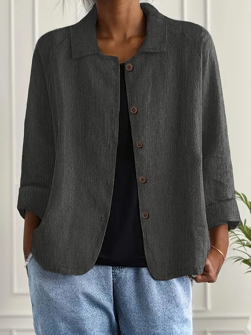 Estelle | Cardigan Élégant Classique Col Chemise