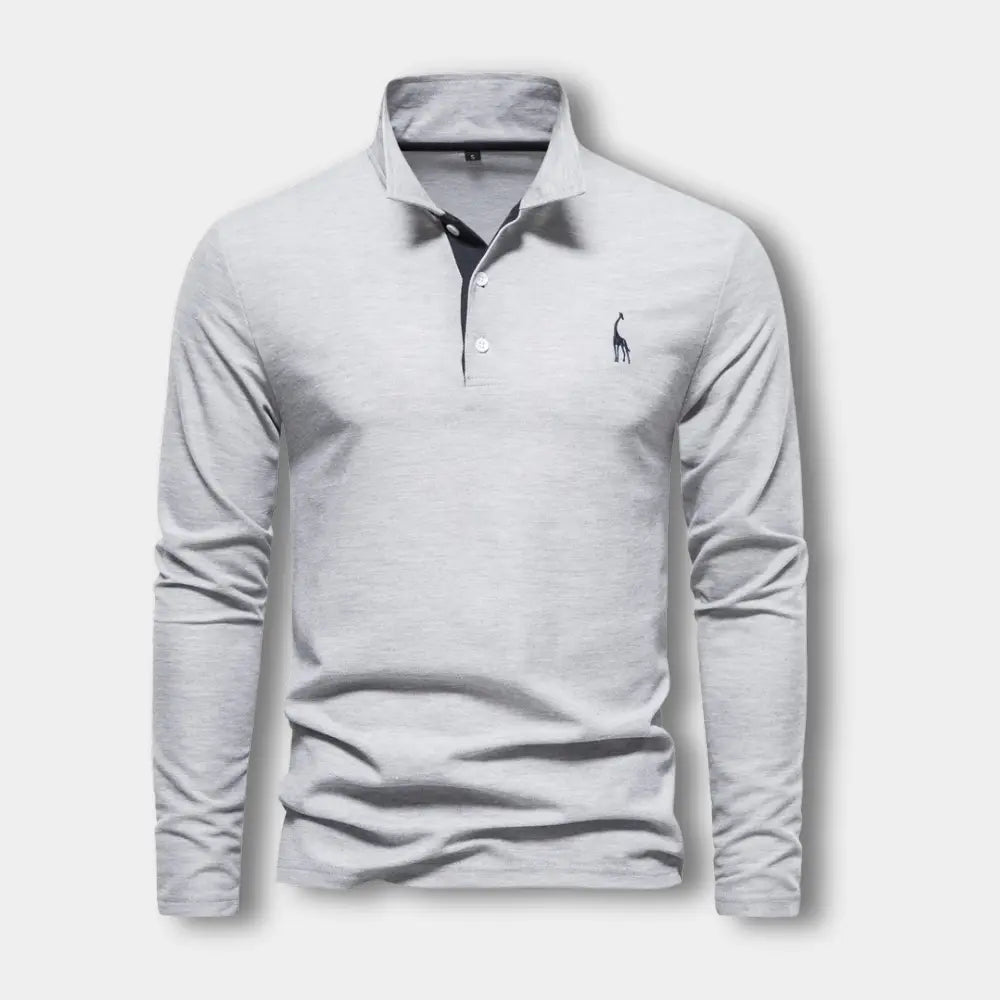 Laurent - Polo Homme Manches Longues Col Contrasté