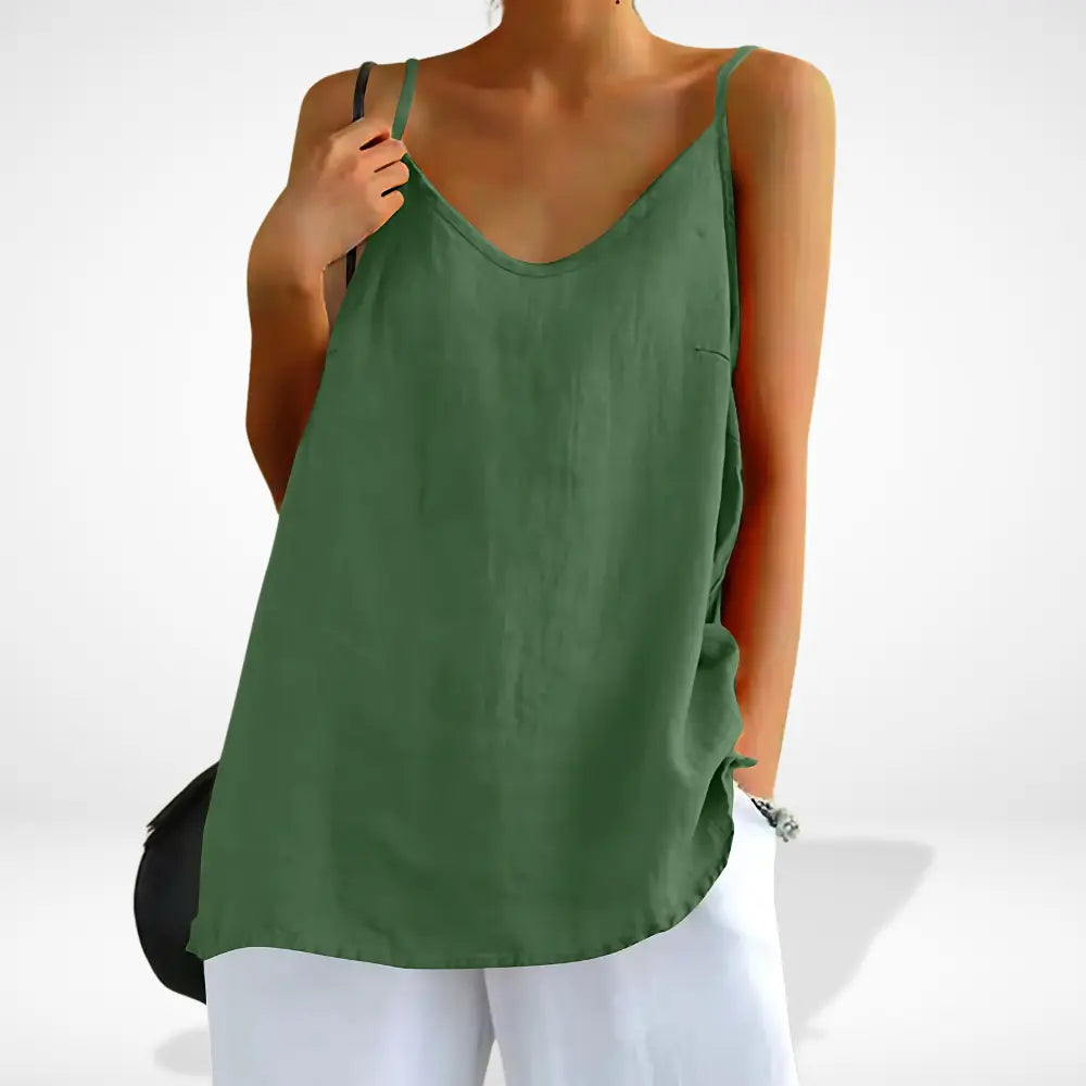 Zara - Débardeur Femme en Lin à Bretelles Fines