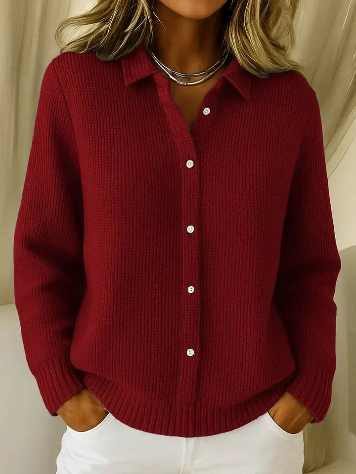 Florence - Gilet Élégante Col Chemise Boutonné