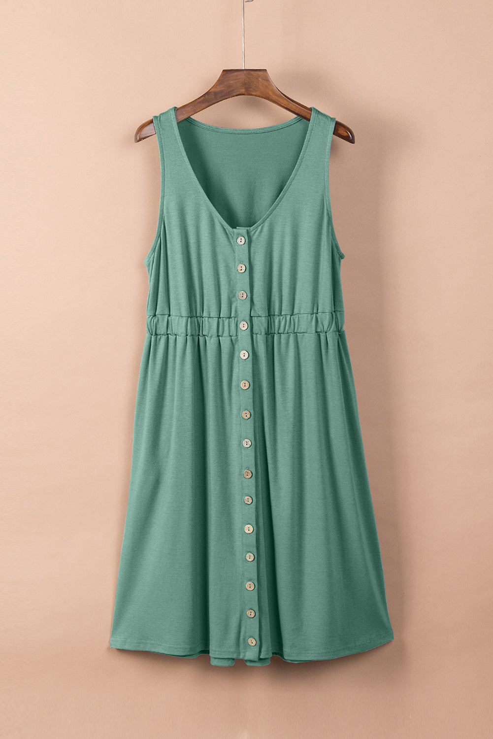 Maëlys - Robe mini - Sans manches, Taille haute, Boutons, Femme